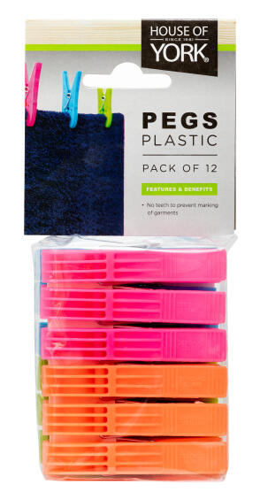 Pegs HOUSE OF YORK Plastic 12 Pack