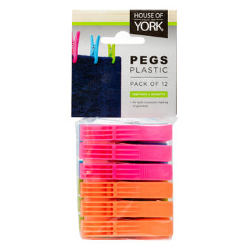Pegs HOUSE OF YORK Plastic 12 Pack
