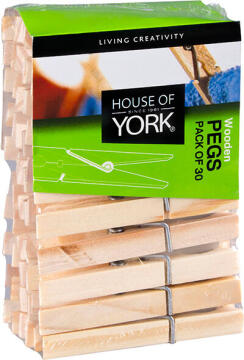 Pegs HOUSE OF YORK Wooden 30 Pack