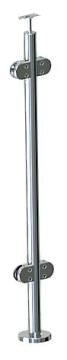 Balustrade Stanchion Stainless Steel Glass Racked Topmount Welded Flange-Continious for Glass from 6 up to 8.38mm thick-38.1mm diameter