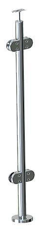 Stainless Steel 304 intermediate post for glass balustrade for staircase installation