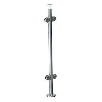 Stainless Steel 304 intermediate post for glass balustrade for staircase installation