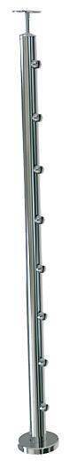 Stainless Steel 304 intermediate post for filler tube balustrade solution for staircase installation