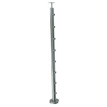 Stainless Steel 304 intermediate post for filler tube balustrade solution for staircase installation