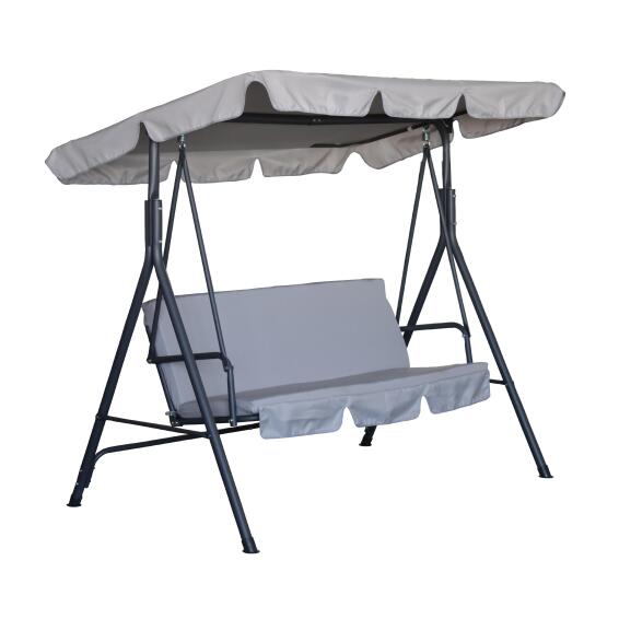 Steel & Polyester Swing Chair Dark Grey L170cmxW112cm