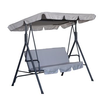 Steel & Polyester Swing Chair Dark Grey L170cmxW112cm