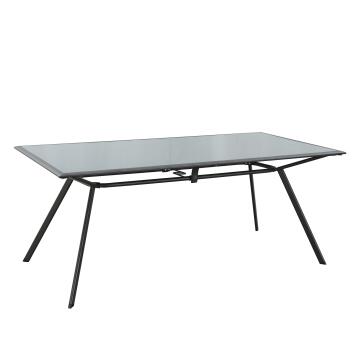 Dining table sena square glass top grey steel 180cm x 90cm