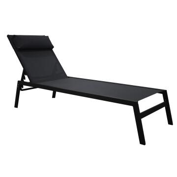 NATERIAL SUNBED RIBA W/CUSHION STEEL ANTHRACITE