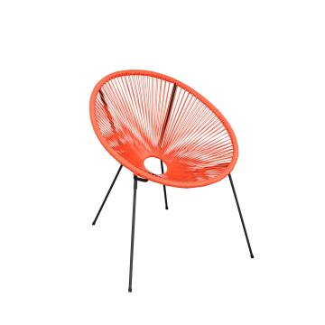 Acapulco Rattan & Steel Round Patio Chair Coral Orange