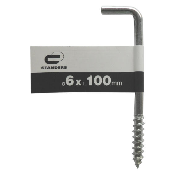 Cup hook square zinc plated steel 6.0x100mm standers