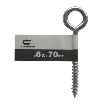 Eye screw zinc plated steel 6.0x70mm standers