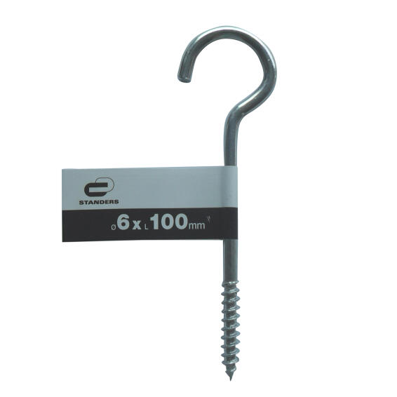 Cup hook zinc plated steel 6.0x100mm standers