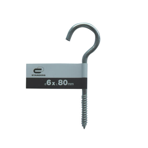 Large Screw Hook - Zinc Plated - 80mm