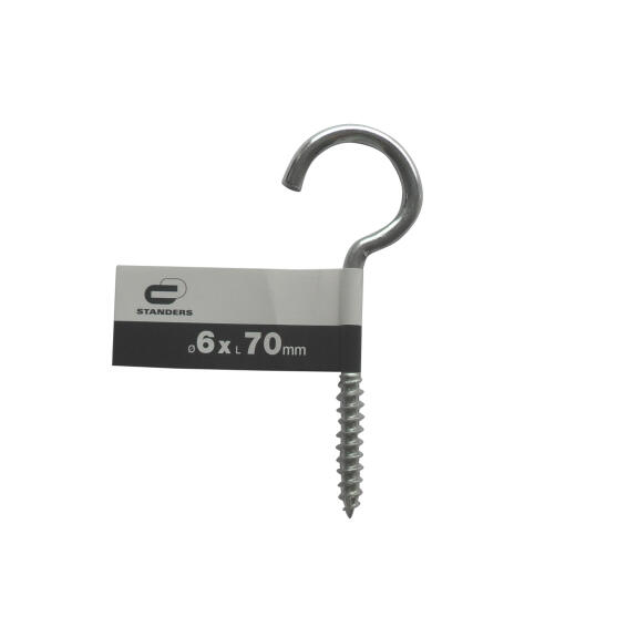Cup hook zinc plated steel 6.0x70mm standers