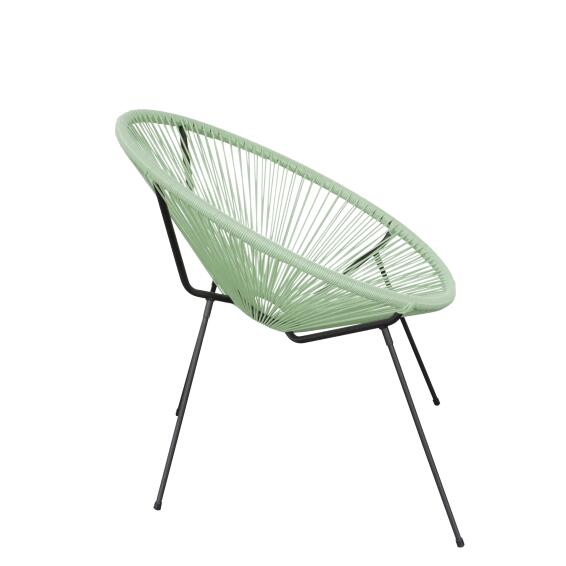 Acapulco Rattan Steel Round Patio Chair Cactus Green LEROY