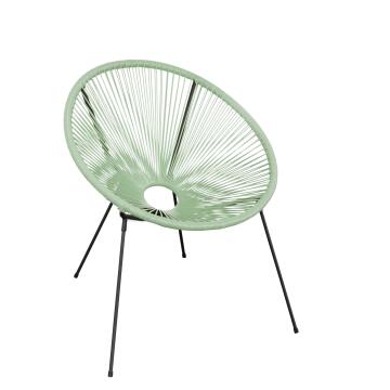 Chair outdoor acapulco 4 legs rattan green