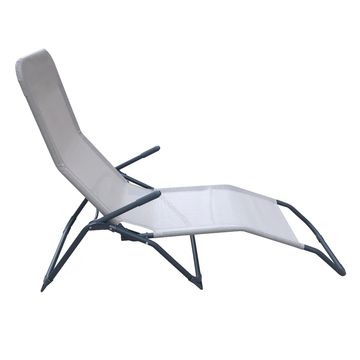 Fiesta Steel & Textile Pool Lounger Taupe L142cmxD60cmxH99cm 