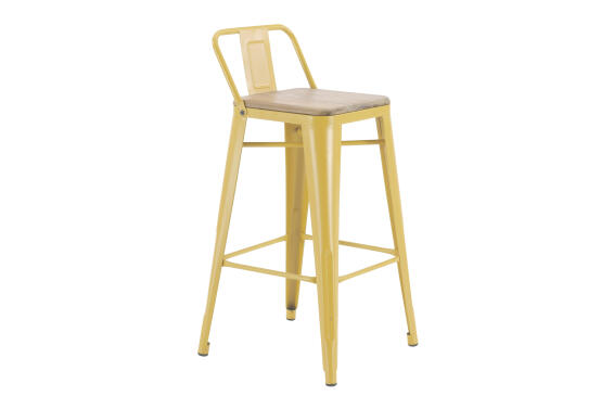 Bar Stool Oxford Steel Acacia Yellow