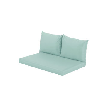 Patio Cushion Palet Naterial Bigrey With 2 Pillows 80x120cm Green Laguna