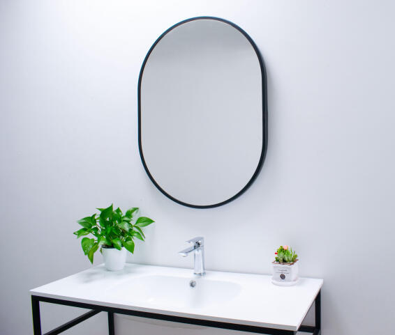Mirror ELA oval black frame
