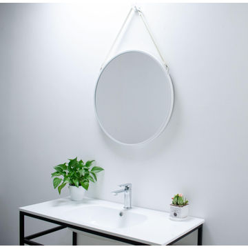 Retro Round Mirror White Frame