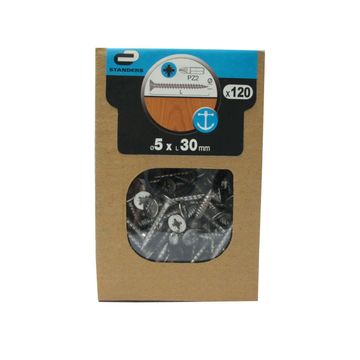 Chipboard screws countersunk pozidriv 5x30mm 120pc box standers