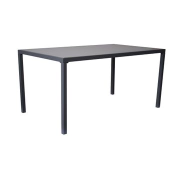 Table fix dark grey 150cm x 90cm steel & glass