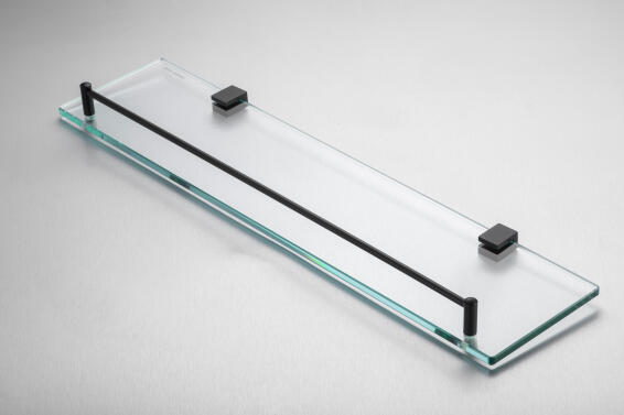 Gio demola wall mounted glass shelf malta black