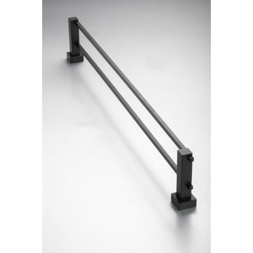 Double Towel Rail Wall Mounted Malta 760mm Black Gio