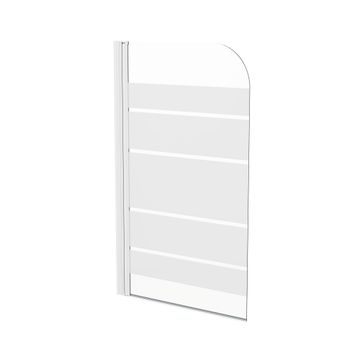Nerea bath screen chrome pivot screen with 4mm printed glass w76cmxh130cm