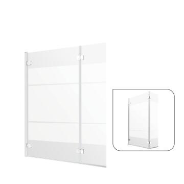 Bath screen Charm chrome pivot screen with 6mm clear glass 90x150cm with a 35cm deflector panel