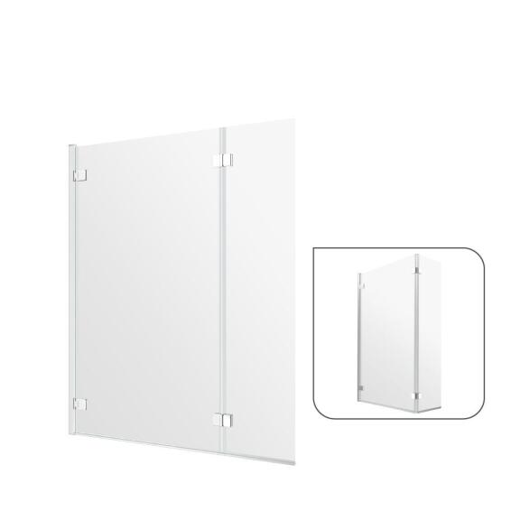 Bath screen Charm chrome pivot screen with 6mm clear glass 90x150cm and a 35cm deflector panel