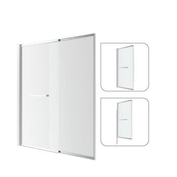 Bath screen Easy chrome liftable pivot screen with 5mm clear glass 123x140cm with towel holder