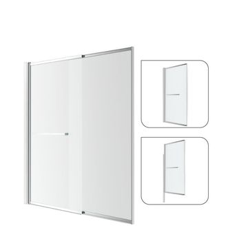 Sensea Bathscreen Chrome Liftable Pivot Screen With 5mm Clear Glass and A Towel Holder  W123cmxH140cm 