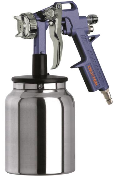 Spray painting gun + cup in aluminium DEXTER