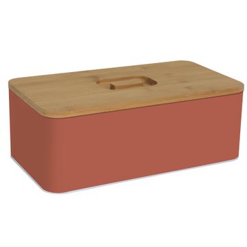 Kitchen Bread Bin Metal Terracotta 