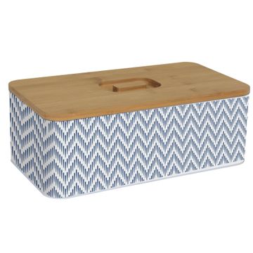 Bread Bin Metal Blue Drops