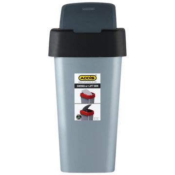ADDIS SWING OR LIFT BIN PEWTER 25L