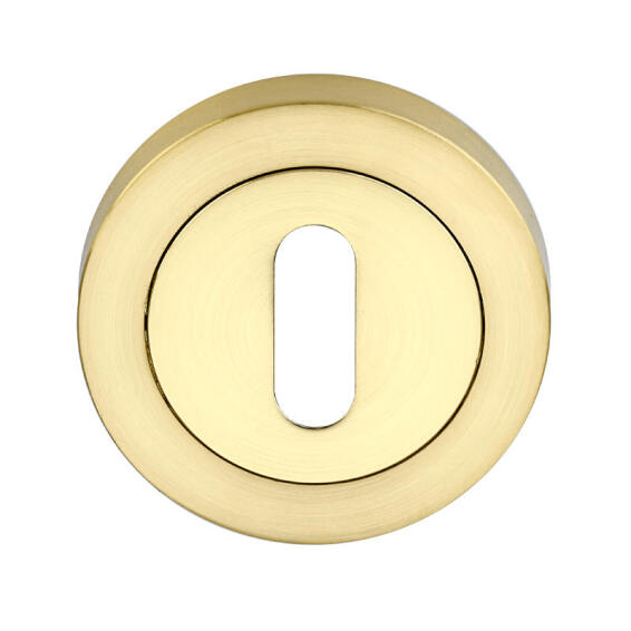 Escutcheons round rose cylinder key entry light gold finish lee inspire
