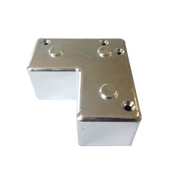 Plastic bun foot, corner, 100x50, chrome, fit
