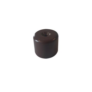 Plastic bun foot, dome, 50x43, brown, fit