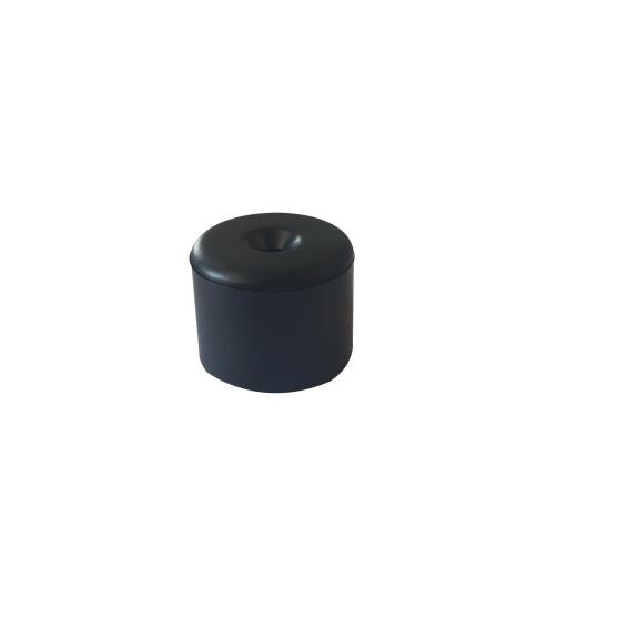 Plastic bun foot, dome, 50x43, black, fit