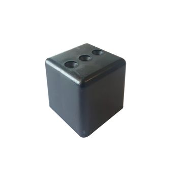 Plastic bun foot, square, 60mm, black, fit
