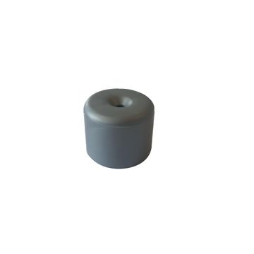 Plastic bun foot, dome, 50x43, silver, fit