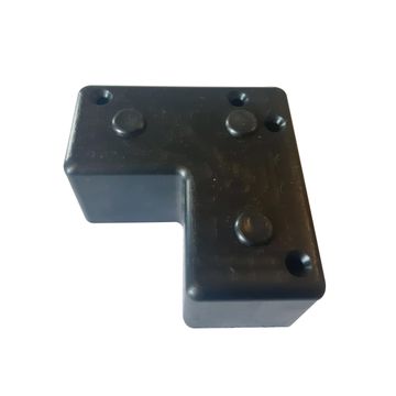 Plastic bun foot, corner, 100x50x50, black, fit