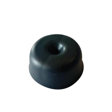 Plastic bun foot, dome h/d, 40x43, black 4pc, fit