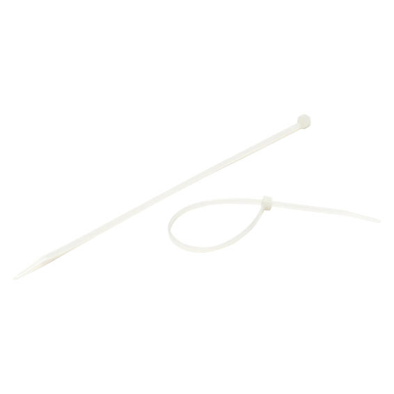 Nylon cable ties white 2.5x142mm 30pc standers
