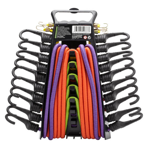 15 Piece Bungee Cord Assortment with Heavy Duty, Secure, Flexible