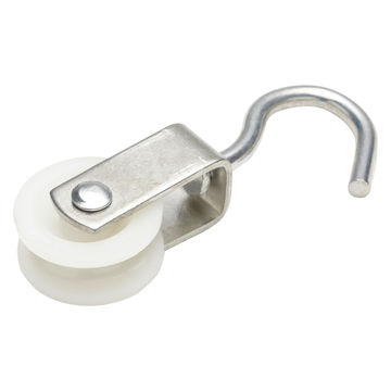 Hoist pulley with rotating hook nylon wheel 30mm 15kg for 8mm cord standers