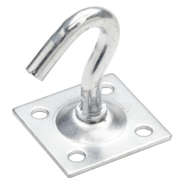 Fixed hook with mounting plate zinc plated 8x45x45mm standers
